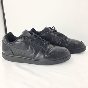 Nike Air Force One Mens Sneakers AQ1775-003 All Black Low Top Leather Sz 12
